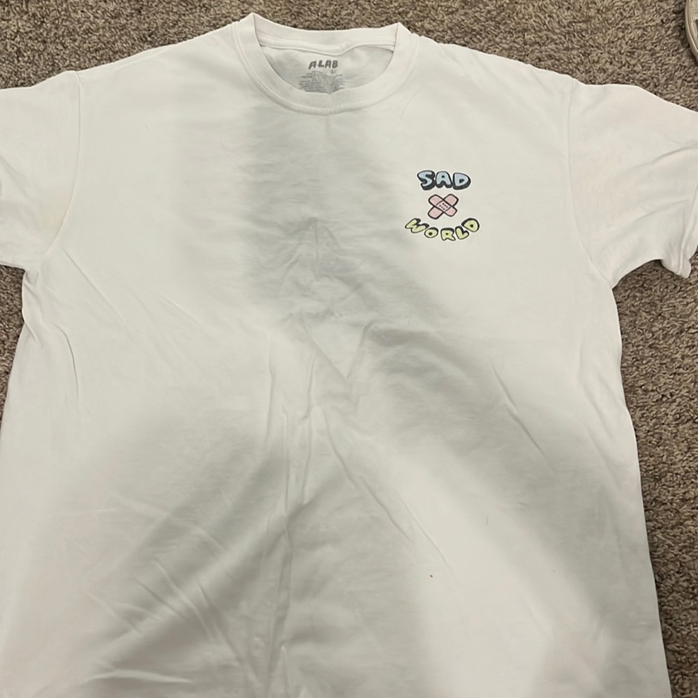 over sized sad world t-shirt